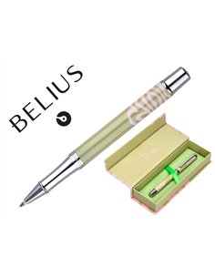 Roller belius ink dreams aluminium attributs argent encre noire coloris vert matcha ondulations rose dans coffret cadeau.