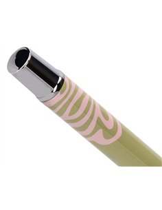 Roller belius ink dreams aluminium attributs argent encre noire coloris vert matcha ondulations rose dans coffret cadeau. 2