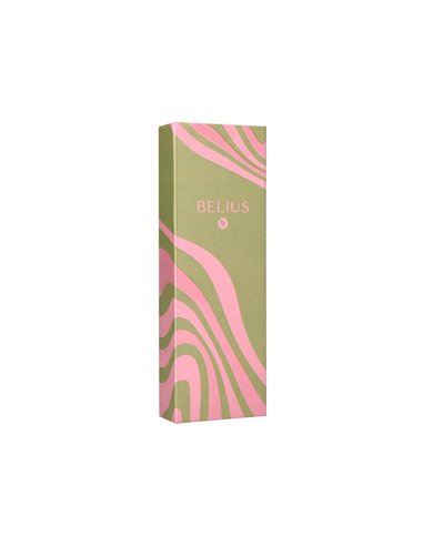 Stylo-bille belius ink dreams aluminium attributs argent encre bleue coloris vert matcha ondulations rose coffret cadeau.