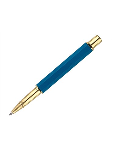 Stylo-bille belius macaron bliss hexagonal aluminium details et attributs or encre bleue col. Bleu/rose coffret cadeau.