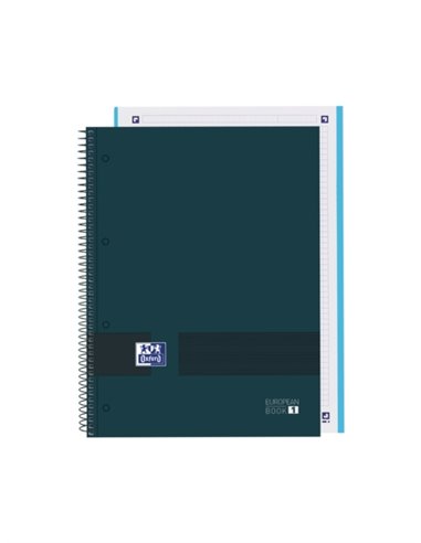 Oxford & You A4+ Europeanbook - Couverture extra-rigide - Carnet 80 feuilles - Grille 5x5 - Bleu