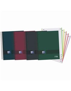 Oxford Europeanbook 5 Oxford & You Pack de 5 Cahiers à Spirale Format A4+ Quadrillé 5x5 - 120 Feuilles Microperforées 4 Trous - 