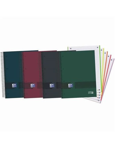 Oxford Europeanbook 5 Oxford & You Pack de 5 Cahiers à Spirale Format A4+ Quadrillé 5x5 - 120 Feuilles Microperforées 4 Trous - 