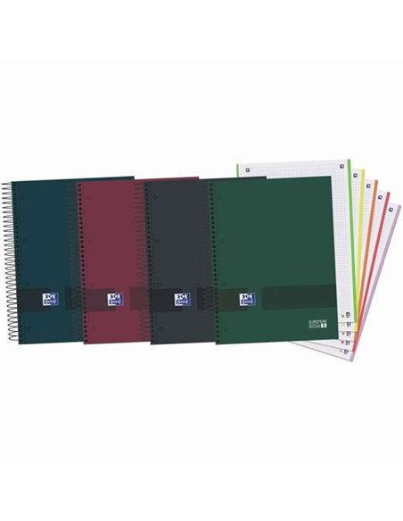 Oxford Europeanbook 5 Oxford & You Pack de 5 Cahiers à Spirale Format A4+ Quadrillé 5x5 - 120 Feuilles Microperforées 4 Trous - 