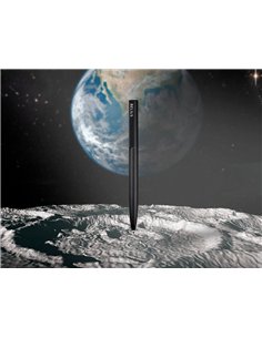 Stylo-bille belius rocket b monochrome sans agrafe encre bleue coloris noir dans coffret cadeau original cylindrique. 2