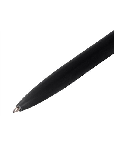 Stylo-bille belius rocket b monochrome sans agrafe encre bleue coloris noir dans coffret cadeau original cylindrique.