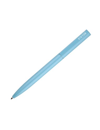 Stylo-bille belius rocket b monochrome sans agrafe encre bleue coloris bleu dans coffret cadeau original cylindrique.