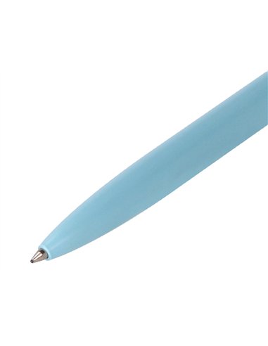 Stylo-bille belius rocket b monochrome sans agrafe encre bleue coloris bleu dans coffret cadeau original cylindrique.
