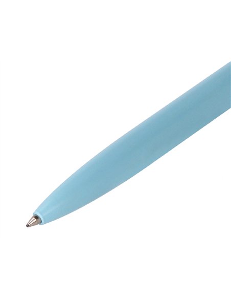 Stylo-bille belius rocket b monochrome sans agrafe encre bleue coloris bleu dans coffret cadeau original cylindrique.