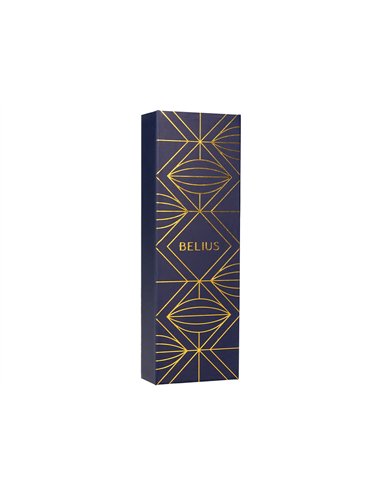 Stylo-plume belius soiree aluminium details et attributs or encre bleue coloris bleu marine dans coffret cadeau.