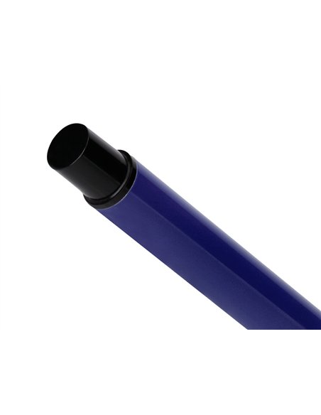 Roller belius turbo aluminium texture pointillee attributs noir encre noire coloris bleu dans coffret cadeau.