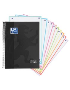 Cahier européen Oxford School Classic A4+ à couverture extra rigide - 10 feuilles 5x5 - 150 feuilles - Noir