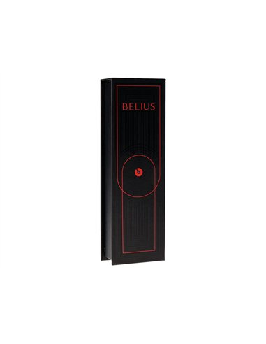 Stylo-bille belius turbo aluminium texture pointillee attributs noir encre bleue coloris rouge dans coffret cadeau.