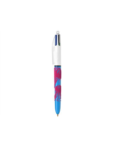 Stylo-bille bic 4 couleurs classiques pointe moyenne 1mm retractable rechargeable corps effet velours coffret 3.