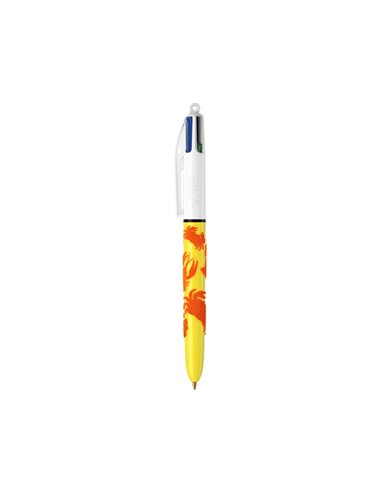 Stylo-bille bic 4 couleurs classiques pointe moyenne 1mm retractable rechargeable corps effet velours coffret 3.