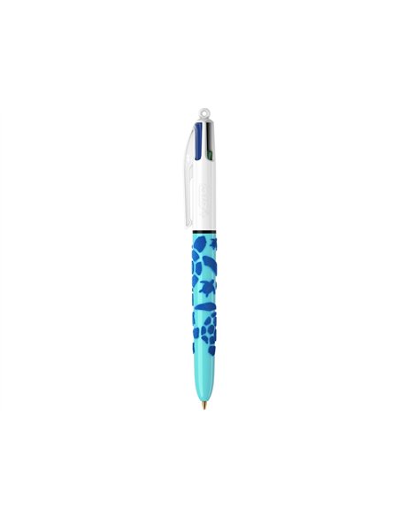 Stylo-bille bic 4 couleurs classiques pointe moyenne 1mm retractable rechargeable corps effet velours coffret 3.