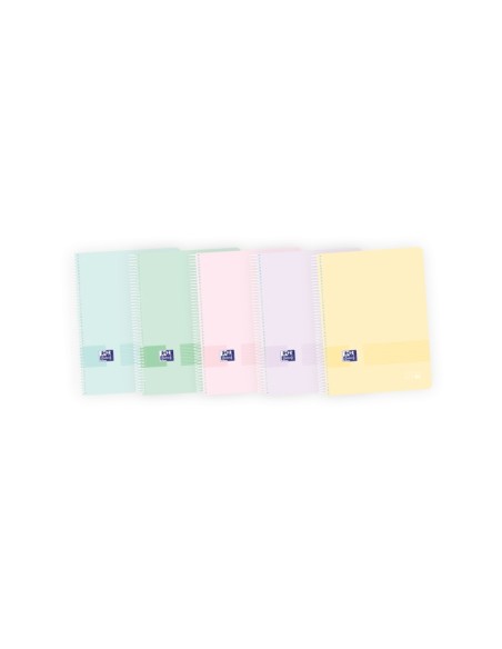Cahier européen Oxford Live & Go A4+ - Couverture plastique - 8 couleurs pastel - 160 feuilles - Organisation et style en un seu