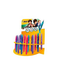 Stylo-plume bic easy clic cartouche chargement latéral grip caoutchouc 4 coloris assortis. 2