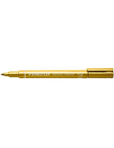 Marqueur staedtler encre métallique base eau effaçable pointe ogive trace 1,2mm coloris or.