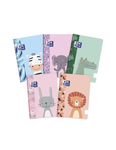 Cahier Oxford Kids A5+ agrafé, couverture souple unie, toucher doux - Idéal pour les enfants - Format A5+ - Couverture souple au