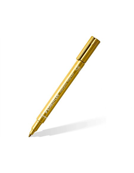 Marqueur staedtler corps metallique 8323 pointe ogive 2,7mm trace 1 a 2mm pack de 10 assortis.