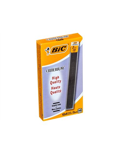 Mine bic 2mm hb étui 6 unités.