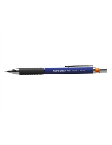Porte-mine staedtler mars micro 0.9mm embout et agrafe métalliques grip caoutchouc amortisseur mine.