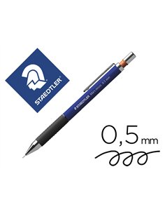 Porte-mine staedtler mars micro 0.5mm embout et agrafe métalliques grip caoutchouc amortisseur mine.