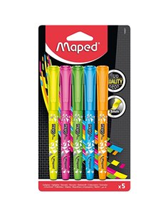 Surligneur maped fluo peps pen blister de 5u.