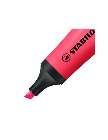 Surligneur stabilo néon fluorescence intense sèche après 4h tube gloss coloris rose.