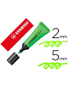 Surligneur stabilo néon fluorescence intense sèche après 4h tube gloss coloris vert.