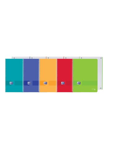 Oxford Live&Go Europeanbook 1 Couverture plastique A4+ 5x5 - Format A4+ - 80 feuilles - Couleurs assorties