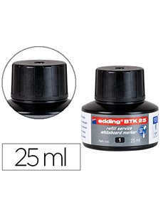 Recharge marqueur edding btk-25 tableau blanc couleur noir flacon 25ml.