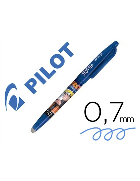 Roller pilot frixion ball edition limitee naruto encre gel pointe moyenne coloris bleu.
