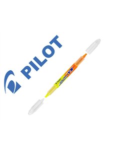 Surligneur pilot spotliter vw begreen double pointe moyenne encre liquide coloris jaune et orange.