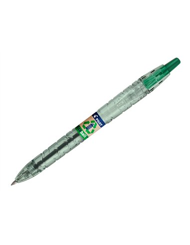 Stylo-bille pilot b2p ecoball begreen retractable rechargeable. Pointe moyenne. Coloris vert.