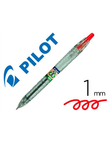 Stylo-bille pilot b2p ecoball begreen retractable rechargeable. Pointe moyenne. Coloris rouge.