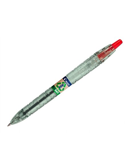 Stylo-bille pilot b2p ecoball begreen retractable rechargeable. Pointe moyenne. Coloris rouge.