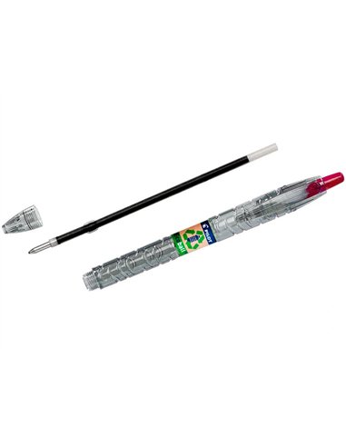 Stylo-bille pilot b2p ecoball begreen retractable rechargeable. Pointe moyenne. Coloris rouge.