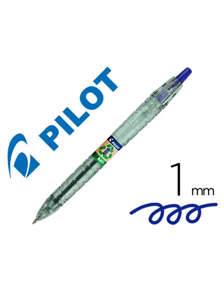 Stylo-bille pilot b2p ecoball begreen retractable rechargeable. Pointe moyenne. Coloris bleu.
