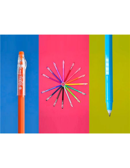 Frixion ball stick roller encre gel bleu 0.7 mm.