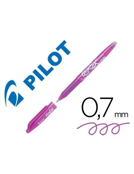 Roller pilot frixion ball encre gel pointe moyenne coloris mauve.