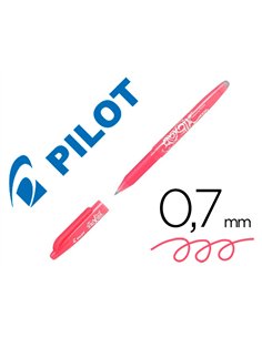 Roller pilot frixion ball encre gel pointe moyenne coloris rose corail.