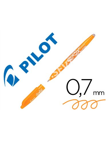 Roller pilot frixion ball encre gel pointe moyenne coloris orange abricot.