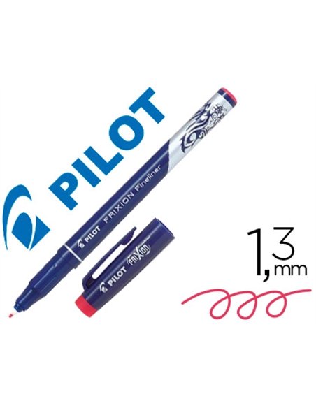 Stylo-feutre pilot frixion fineliner pointe 1.3mm coloris rouge.