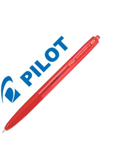 Stylo-bille pilot super grip g rétractable pointe extra large coloris rouge.