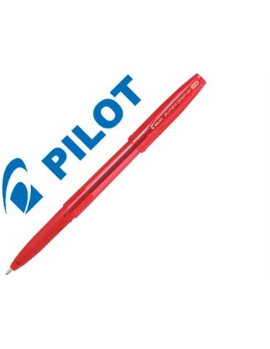 Stylo-bille pilot super grip g cap pointe extra large coloris rouge.