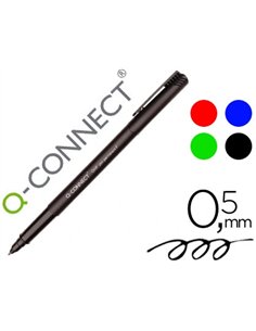 Stylo-feutre q-connect permanent pointe fine multi-supports cd/dvd plastique couleur noir pochette 4 unités.