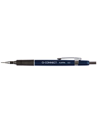 Porte-mine q-connect kappa 0.5mm pointe rétractable gomme bouton poussoir grip caoutchouc coloris assortis.