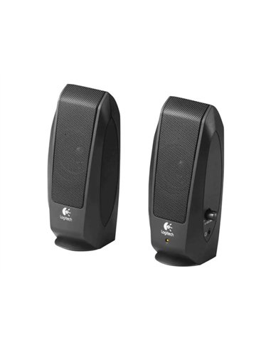 Haut-parleurs logitech s120 ultra-mince stéréo entrée 3,5mm 68x64x158mm coloris noir lc03991.